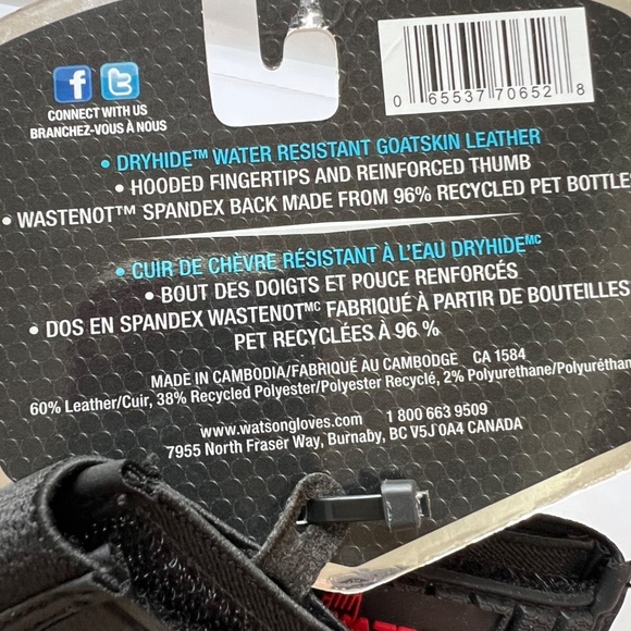 Watson Gloves Work Armour Flextime #005 Size L DryHide Water Resistant New w Tag - Picture 5 of 6